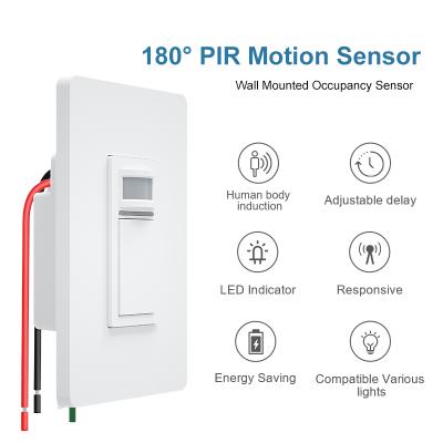 China Smart Home Appliances Occupancy Sensor Switch PIR Infrared Motion Activated Wall PIR Switch Infrared Sensor Switch for sale