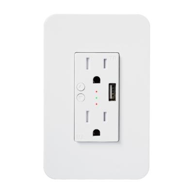 China Duplex Mobile Remote Control Wireless Electric Smart Socket Control WiFi APP Universal TUYA Wall Socket With USB for sale