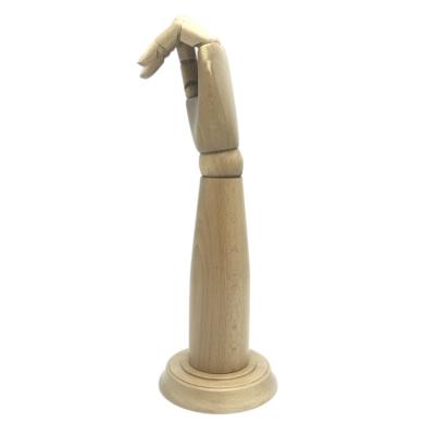 China Other Joint Activity Wooden Hand Dummy With Low Natural Color Flexible Fingers Wooden Hand Mannequin Model For Window Display for sale