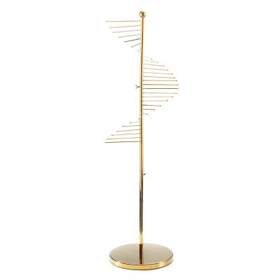 China Mordern Gold Scarf Multifunctional Round Rack Display Rack Clothing Store Pants Creative Floor-to-Ceiling Display Rack for sale