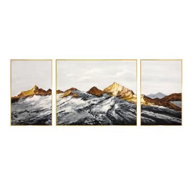 China Jinshan Modern Hand Painted Triptych Painting Abstract Art Living Room Bedroom Background Wall Decorative Oil Painting for sale