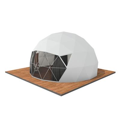 China Camouflage/Field Winter Outdoor Luxury Igloo Glamping Clear Dome Geodesic House Tent with Wooden Base for sale