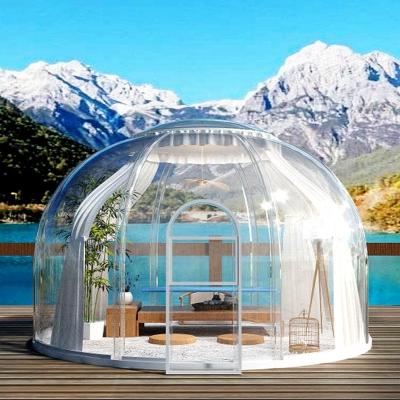 China Water Proof Winter Outdoor Luxury Igloo Geodesic Clear Dome House Tent with Wooden Base for sale