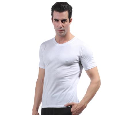 China Quick Dry Polyester Mens Anti-Wrinkle Release Low Moq Cotton Sports Gym T-shirt Black White Sport for sale