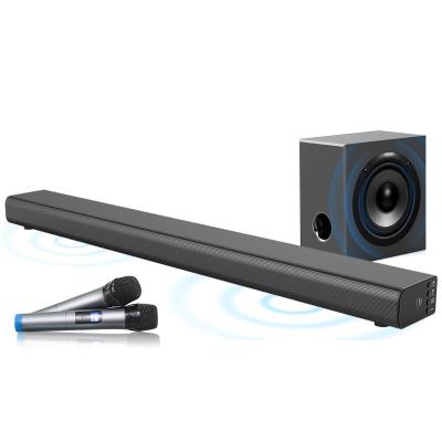 China Wireless System Home TV use high power 2.1 karaoke soundbar with wireless aux input sound bar. 150W Subwoofer Optical Coaxial for sale