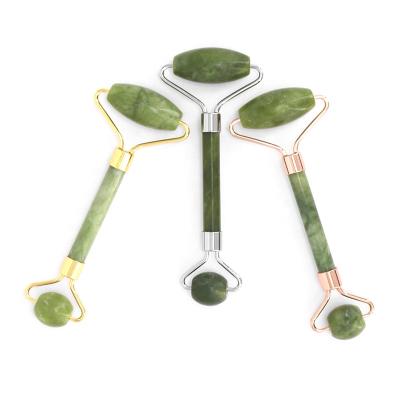 China 2020 Popular Green Facial Jade Xiuyan Roller Xiuyan Face Eye Massage Stone Jade Roller For Custom Logo for sale