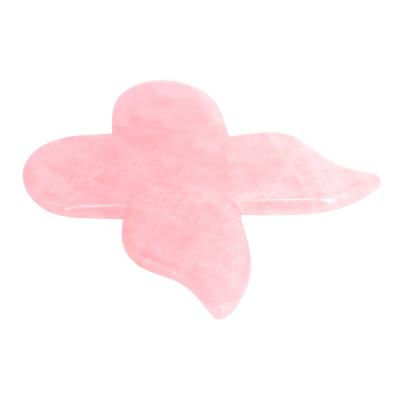 China Face Real Rose Gua Sha Ston Natural Rose Quartz Butterfly Gua Sha Face Massage Rose Gua Sha Tool for sale