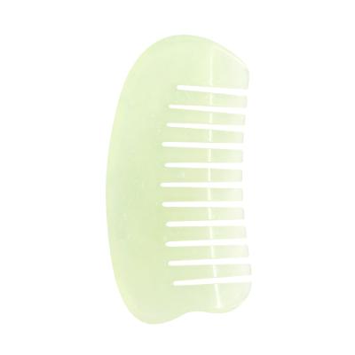 China Amazon Hot Sale Jade Gua Sha Natural Xiuyan Stone Hair Comb Jade Combs Head for sale