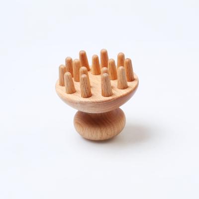 China Wood Mushroom Body Mushroom Massager Claw Massage Wooden Body Round Head Scalp Artifact Gua Sha Massager for sale