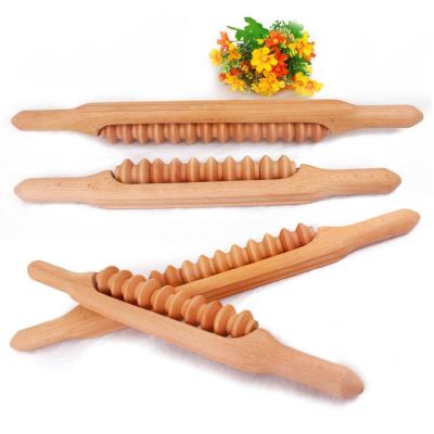 China Body Body Therapy Wood Massage Tools Hand Held Wooden Massage Roller for sale