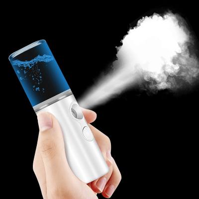 China White ABS DEEP CLEANSING USB ELA Rechargeable Negative Ion Sprayer Nano Handy Facial Mist Steamer Mini Portable Pocket Handy Facial for sale