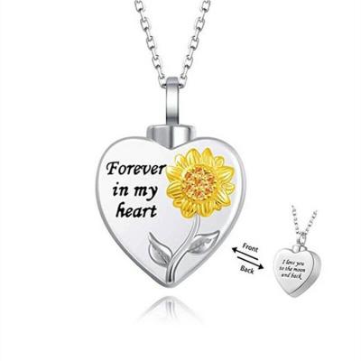 China Viable Love Heart Shaped Titanium Steel Necklace Bottle Perfume Pendant Animals And Parents Casket Urn Pet Cinerary Ashes Box Pendant for sale