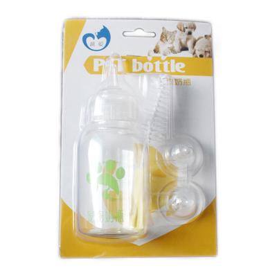 China Wholesale Supplies of Cat Milk Baby Bottle Set Dog Handler Silicone Dog Cat with Cleaning Brush for sale