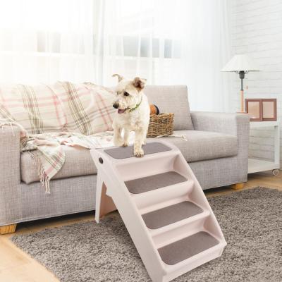 China Foldable Travel and Portable Pet Stairs Folding Plastic Ladders Step Ramp for Dog Cat Animal for sale