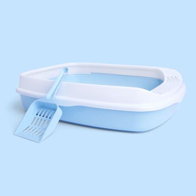 China Wholesale Cat Clean Up Products Large Pet Kitty Toilet Sand Box Viable Litter Bin for sale