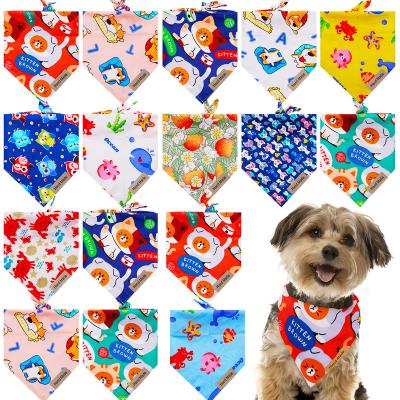 China Stocked 2023 New Cute Cartoon Pet Lipstick  Spring Summer Dog Bandanas Customize Cat Triangle scarf for sale