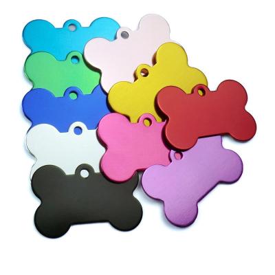 China Stocked 38MM Dog Brand Bone Pet Tag Aluminum Cat Tag Anti-loss Pet Tag Key Ring Pendant Crafts for sale