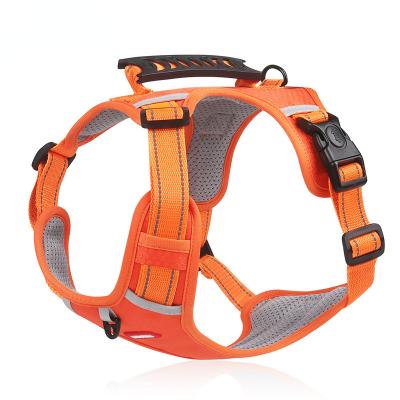 China Stocked New Pet Chest Strap  Explosion-proof Dog Leash Polyester  Chest Strap Reflective Large Dog Harness Vest for sale