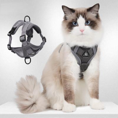 China Stocked Fashion Vest Type Traction Cat Harness Pet Chest Strap  Adjustable Retractable Walking Kitten Harness Vest with Leash for sale