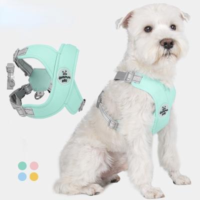 China Stocked X type Macaron Pet Dog Chest Strap Reflective Traction Dog Rope Pet Traction Rope Dog Harness for sale