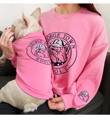 China Stocked Cotton Dog Hoodie Letter Pet Outfit Clothes Spring Autumn Pet Parent-child Costume Pet Supplies for sale