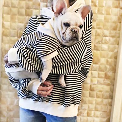 China Stocked Spring Autumn Pet Parent-child Outfit Striped Dog Hoodie Costume Pet Clothes  for Small Medium Dogs for sale