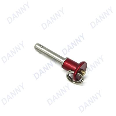 China Security SS303/304/316 Quick Release Ball Lock Pin Red Push Button High Quality Quick Release Pin for sale