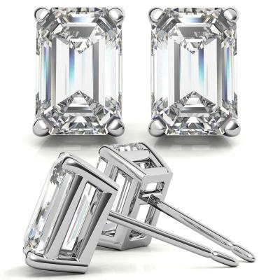 China CLASSIC Classics Designs 14K/18K Gold Emerald Cut VVS Clarity DEF Color Moissanite Tasty Gift Stud Earrings for sale