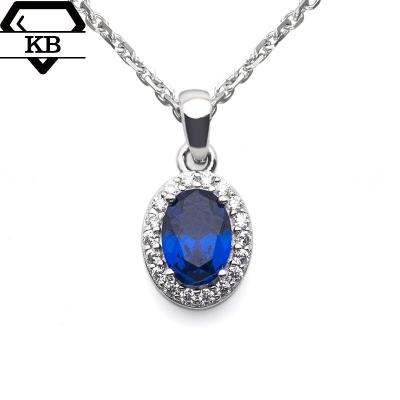 China KIBO GEM Classic Design 925 Sterling Silver Jewelry 1CT Pendant Necklace For Women For Sale for sale