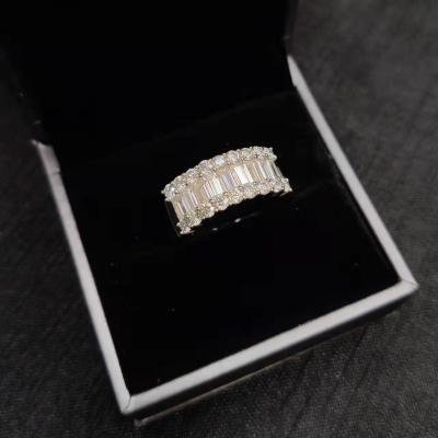 China CLASSIC Fine Jewelry 925 Silver Jewelry Wand Moissanite Women Eternity Band Rings for sale