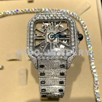 China Custom Jewelry Mens Hip Hop Auto Date Hit vvs Diamonds Watch Iced Out Moissanite Wristwatches for sale