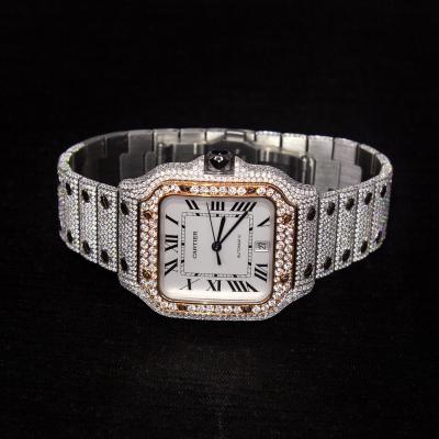 China Customized Luxury Mens White Dial Iced Out Diamond Moissaniteiced Watch For Men for sale