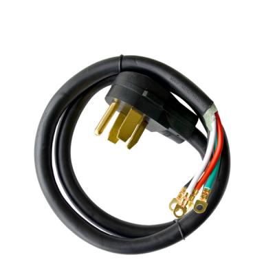 China Molded Right Angle FT 4-Wire SRDT 30A 125/250V 10AWG Plug 4 Dryer Tie Down NEMA 14-30P Power Cord With Molded Right Angle Plug for sale