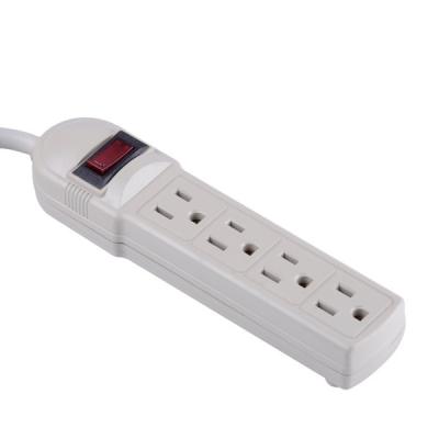 China Universal US AC Power Extension Socket Outlet 4 Way Surge Protector American Electric Residential/General Purpose Power Strip for sale