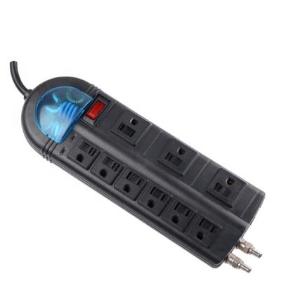 China Commercial ABS 9-Outlets Power Strip with Resettable Power Switch, 125V/14AWG/15A/1050J for sale