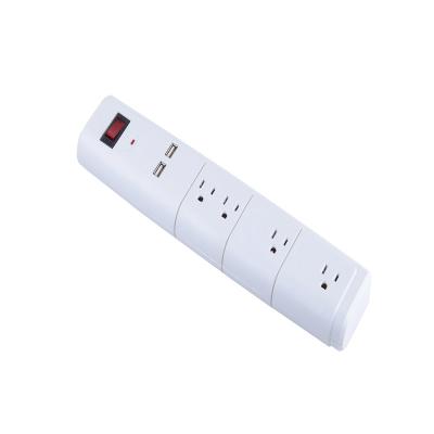 China Residential / General Purpose US Extension Power Strip 4 Outlet With 2 USB Socket Widely Spaced Outlet Power Strip 125V/15A for sale