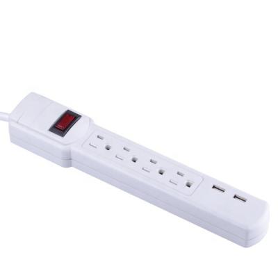 China 4 Outlets Residential / General Purpose Electrical Extension Outlets With 2 USB Power Strip for sale