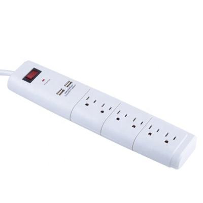 China ABS Flame ETL Listed 6 Outlet Power Socket With 14AWG Cord 90J Electrical Surge Protector Socket Plugs / Strips for sale