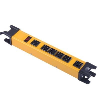 China 6-Outlets Metal Surge Protector Metal Housing Power Strip with Resettable Power Switch, 1.5-6FT Extension Cord, 125V/60Hz/15A/1875W for sale