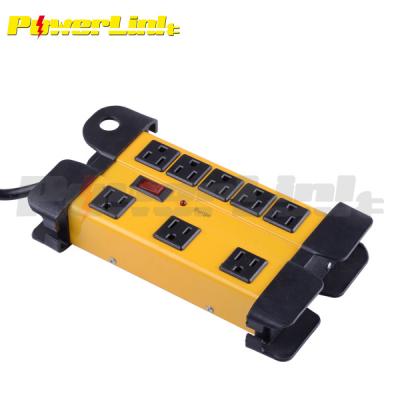 China Residential / General Purpose Power Strip , 8 Outlet Industrial Metal Housing , Heavy Duty Design Socket for sale