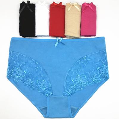 China New Breathable Cotton Waist Mom Panty Briefs Sexy Ladies Panties Wholesale Lace Ladies Briefs for sale