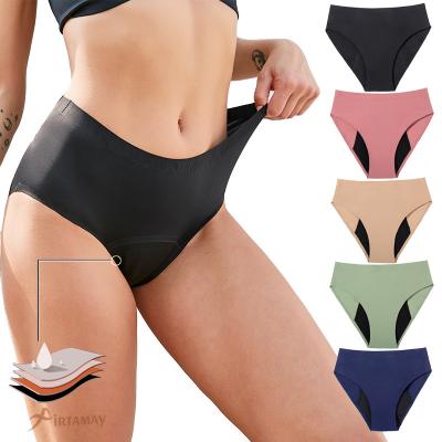 China 50ml Absorption Seamless Adhesive Four-Layer American European Border Breathable Underwear High Waist Leakproof Underwear Women for sale