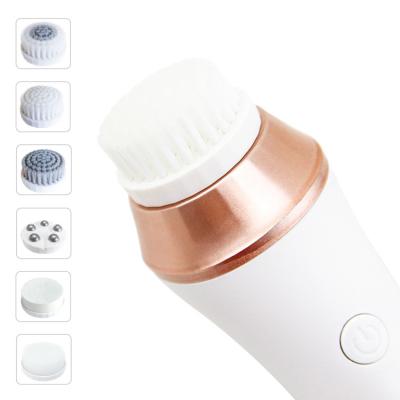 China Multifunctional Electric Acne Treatment Roller IPX7 Waterproof Silicone Heads Exfoliate Facial Detergent Skin Cleansing Brush for sale