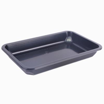 China Disposable Disposable PE Covered Fit Plastic Box Vacuum Frozen Seafood Meat Steak Cod Packing Tray for sale