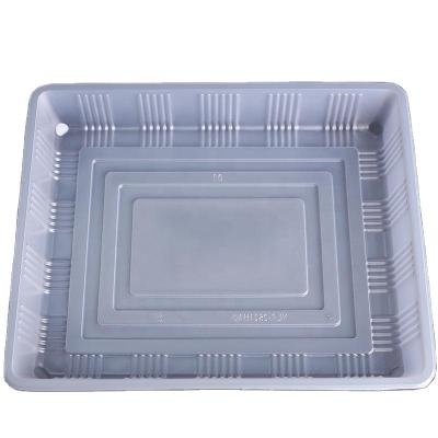 China Black thickened sealable fresh stain plastic box sheep and pork beef pp disposable food tray disposable packaging box for sale