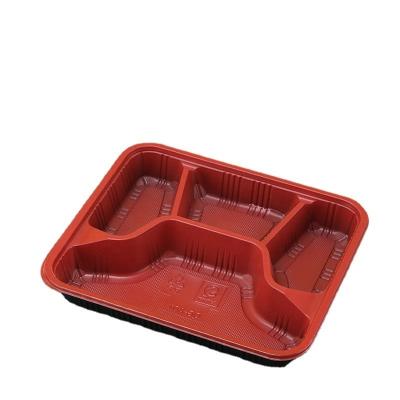 China Disposable Fast Food Disposable Lunch Lunch Box Four Compartments Large Capacity Take Out Packaging Container Thickened Compartments Lunch Box for sale