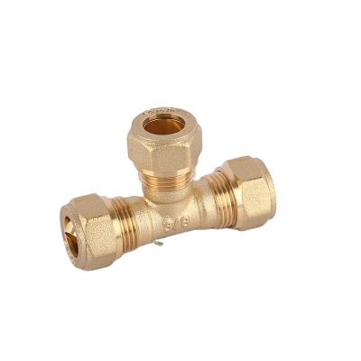 China Factory Wholesale Brass Tee Hydraulic Fitting Pipe Fitting Brass for sale