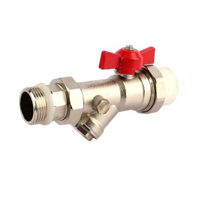 China Wholesale General Iron Brass Red Center Handle Faucet Hot Sale Ball Valve Factory Brass Valve for sale