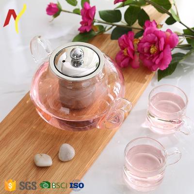 China Wholesale Teabloom 600ml Sustainable High Quality Borosilicate Microwave Safe Stovetop Glass Teapot for sale