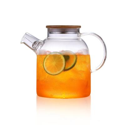 China -20â „ ƒ - 150â „ ƒ -20â „ ƒ - 150â „ ƒ 1000ml Heat Resistant Pyrex Borosilicate Water Cooking Glass Teapot Kettle Water Pitcher With Filter for sale